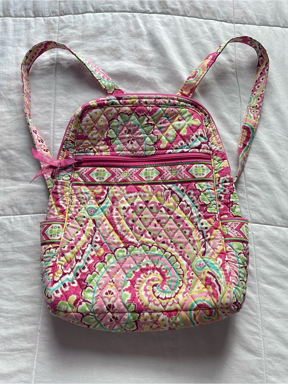 Vera Bradley Capri Melon Y2K Pink Paisley Backpack Cottagecore College Uni 2007